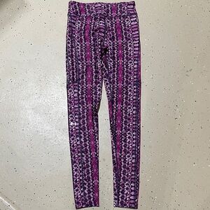 Under Armour HeatGear Compression Leggings - Purple Snakeskin Print